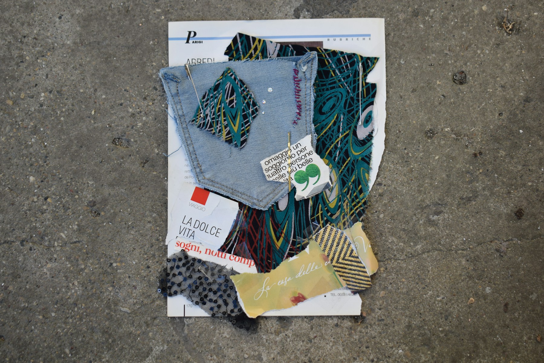 Upcycled denim and textile scraps used for circular design